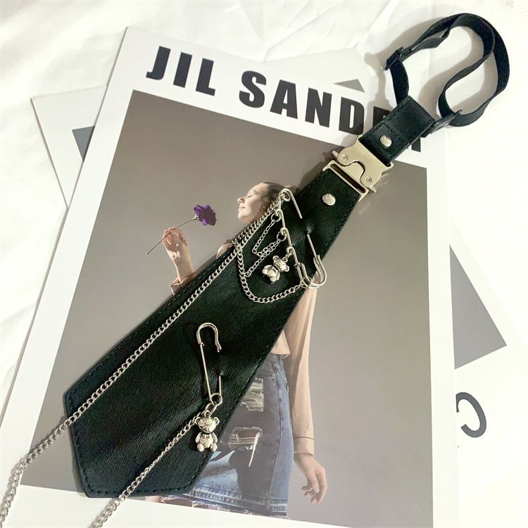 JK Bow DK Cravatta in pelle Collare stile punk Metallo Unisex Non necessita di cravatta Hardware per il collo Orso Studente universitario Adulto_voghion.com