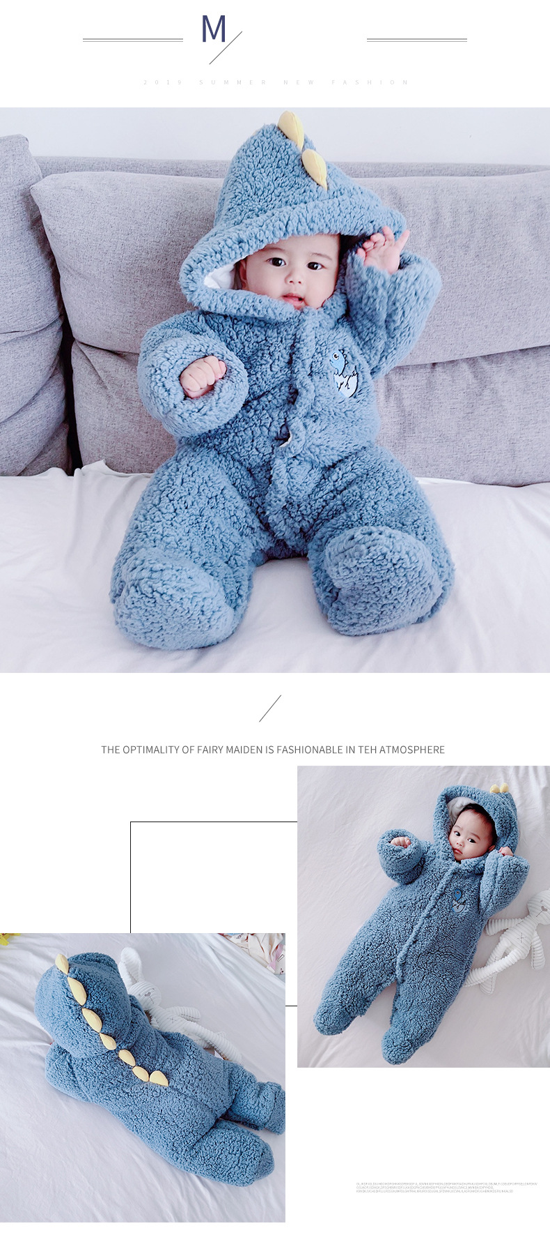Mono para niños Otoño e Invierno franela Haji bebé ropa de abrigo acolchada de algodón traje de gateo de dibujos animados de invierno_voghion.com