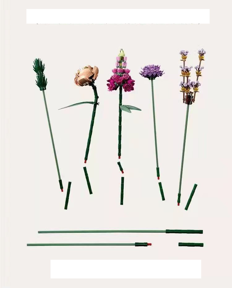 Suderinamas LEGO rožių puokštės orchidėjų konstravimo kaladėlės „Eternal Flower Girl“ surinkimo žaislas_voghion.com