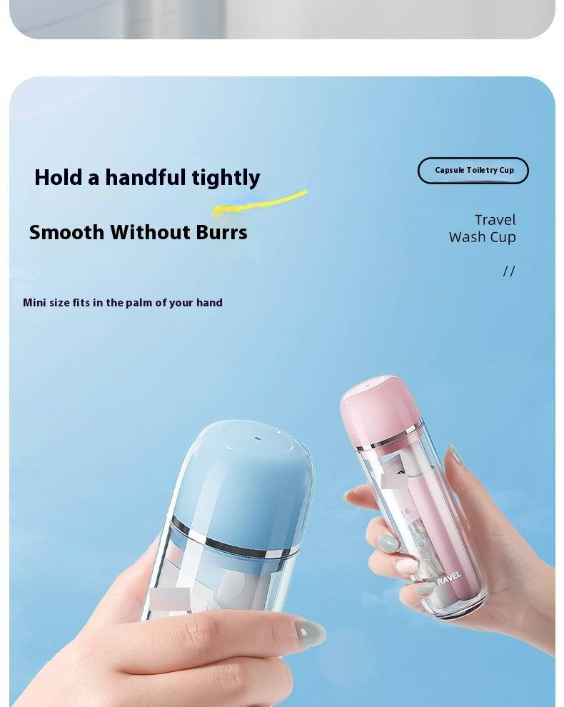Foldable Travel Toothbrush Set With Toothpaste & Collapsible Cup – Portable Oral Care Kit For Camping, Office, And Travel (Blue/Pink/White/Gray)_voghion.com