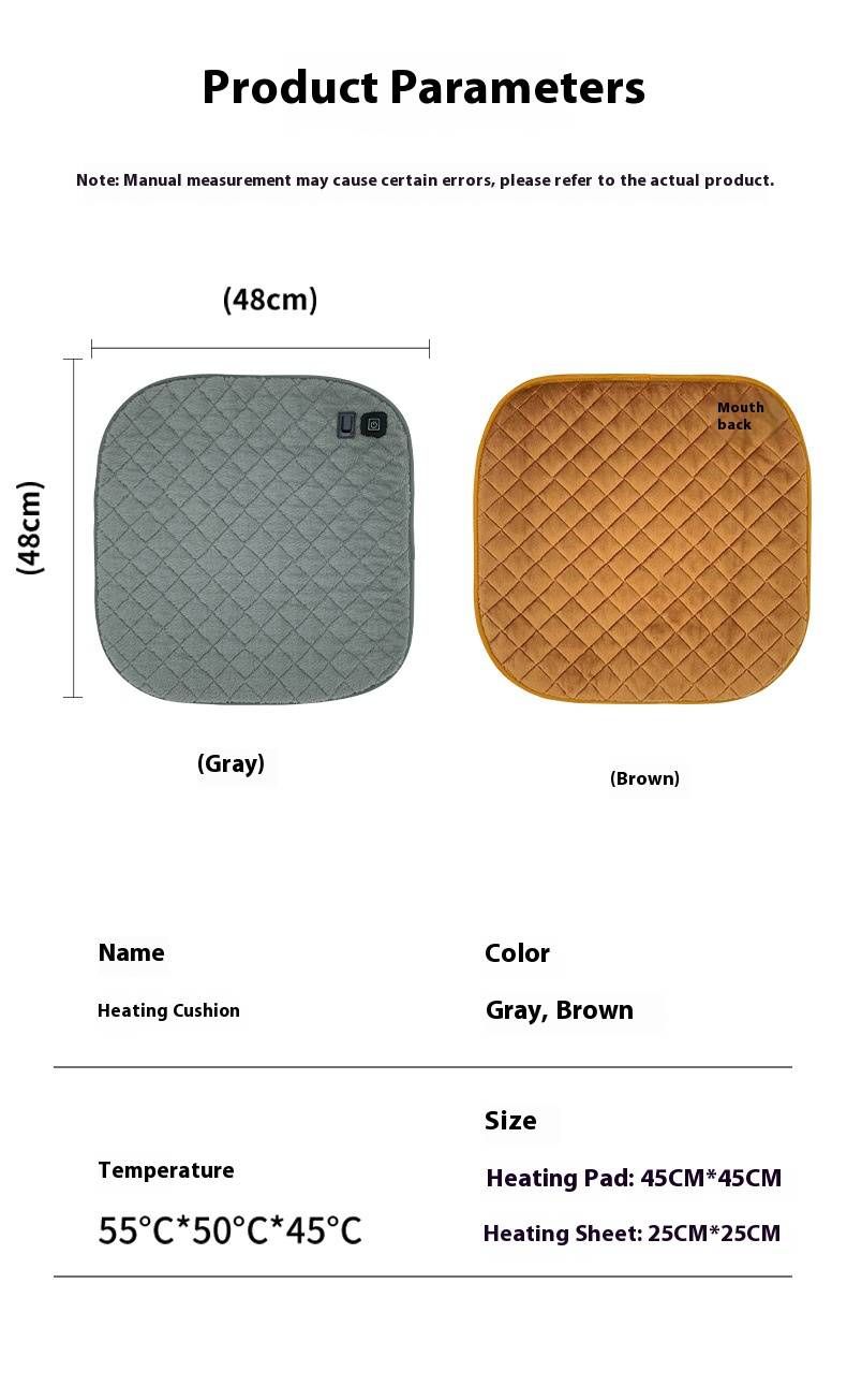 Warmth Heated Floor Mat – Portable 3-Level Heating Pad For Home & Office (48x48cm, Cotton Fabric, Battery Powered)_voghion.com