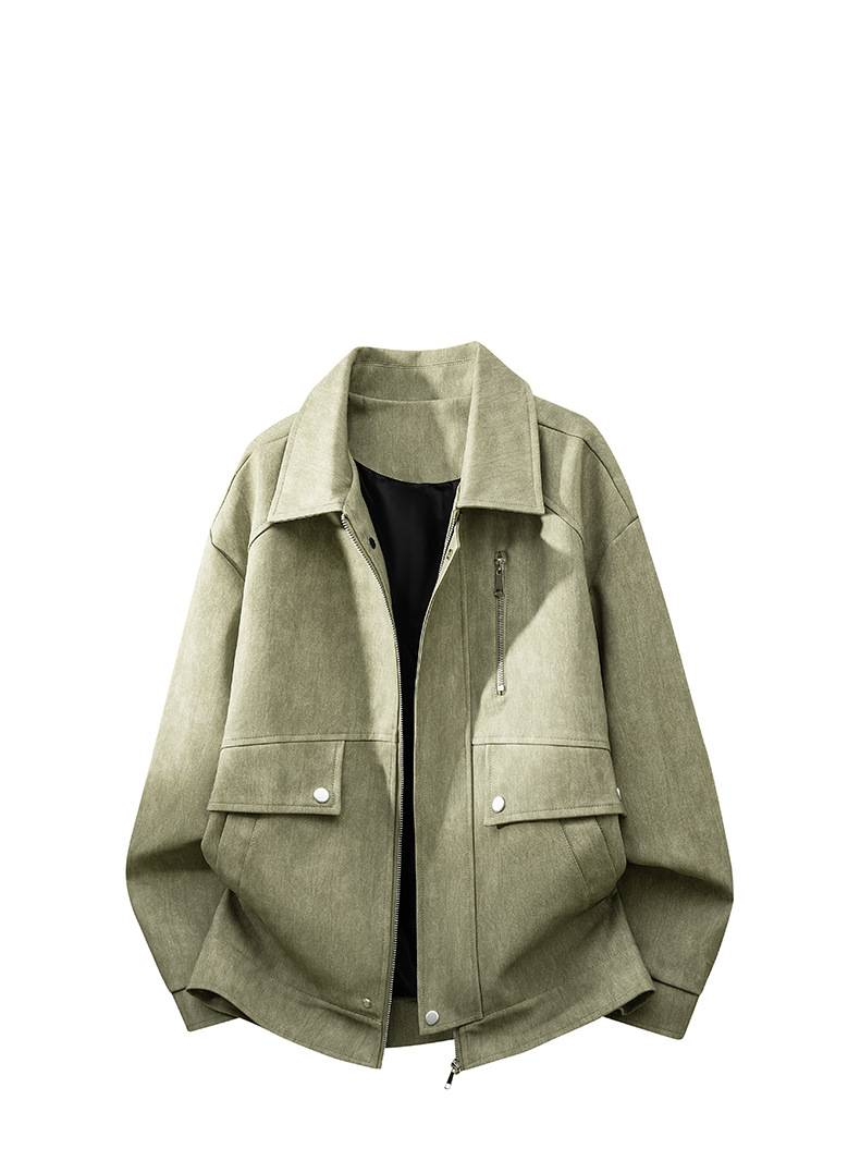 Giacca da motociclista ampia con cerniera e revers, stile retrò, stile americano, con motivo tie-dye, in similpelle, stile vintage, stile americano_voghion.com