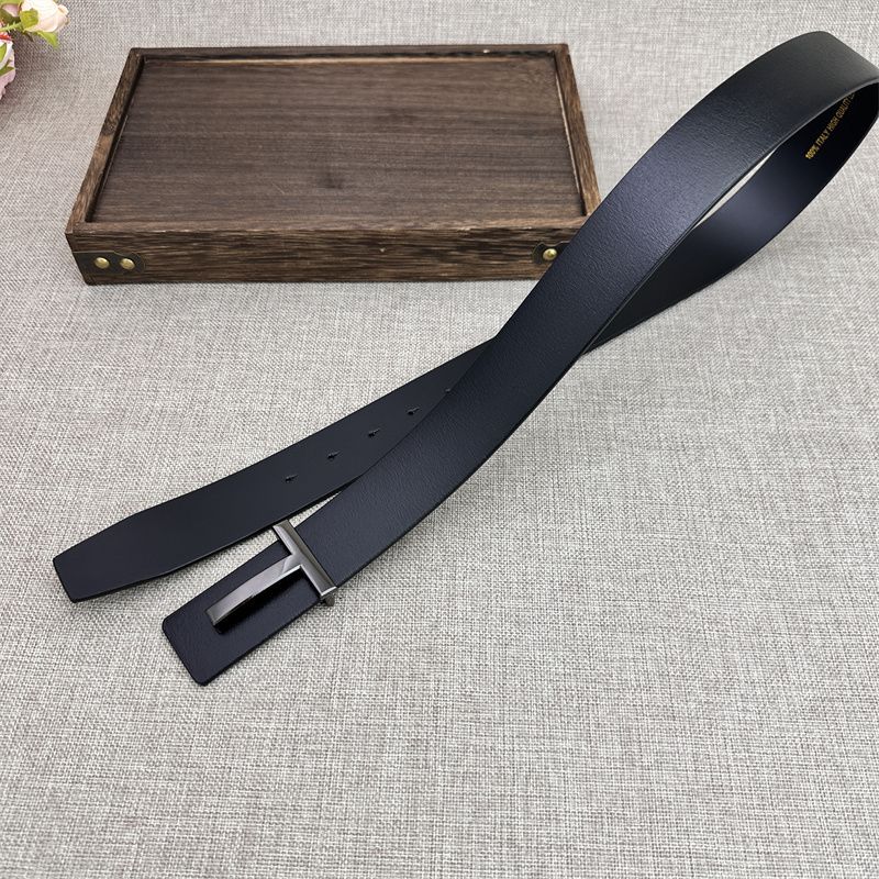 Selected New Men's Two Layer Leather TOM Letter Buckle Trendy Casual Retro Belt_voghion.com