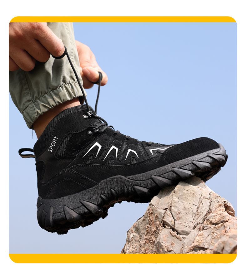 Buty robocze GUYISA z metalowym noskiem, odporne na rozbicie i przebicie, odporne na zużycie, wysokie, 5057BK 38-45_voghion.com