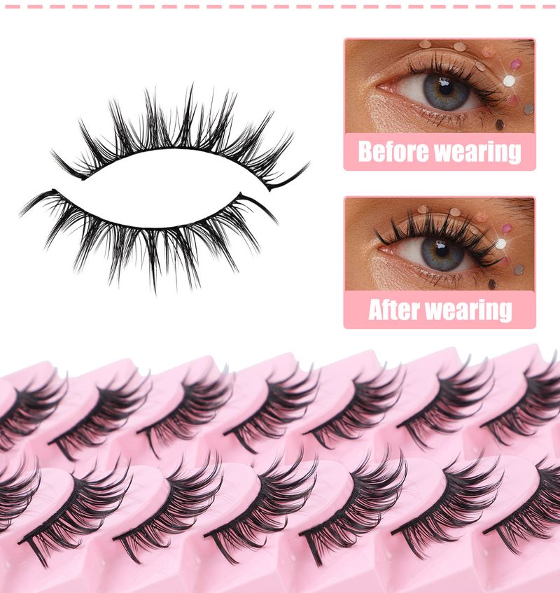 False Eyelashes 10 Pairs Of Natural False Eyelashes Simulation Style Daily Makeup Wearing Eyelashes_voghion.com