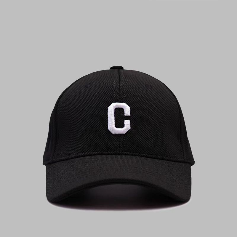 Baseball da esterno con lettere coreane, versatile, semplice e facile da indossare, con piccoli ricami, parte superiore profonda e curva_voghion.com