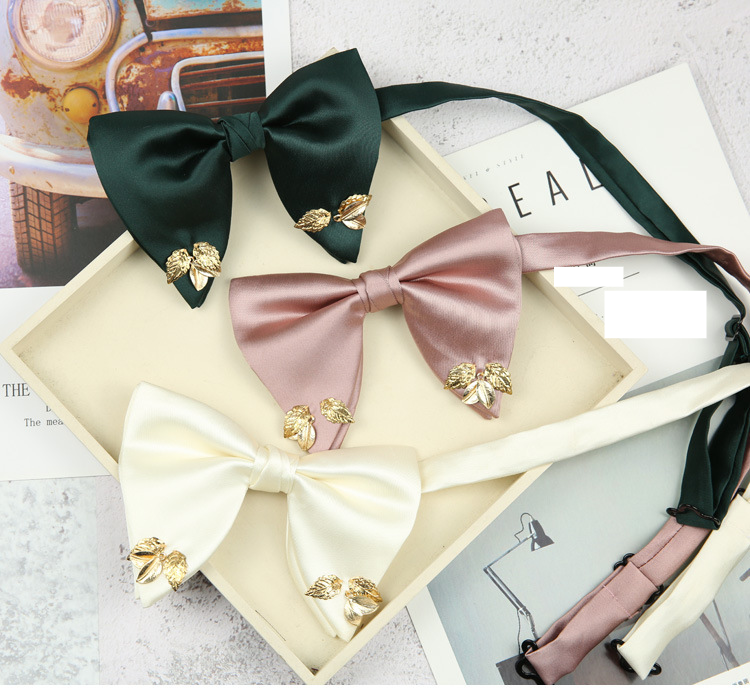Unisex Horn Fliege für Männer, formelle Hochzeit, Bräutigam, Fliege, Anzug, Kleid, einfarbig, eingelegte schwarze Fliege_voghion.com