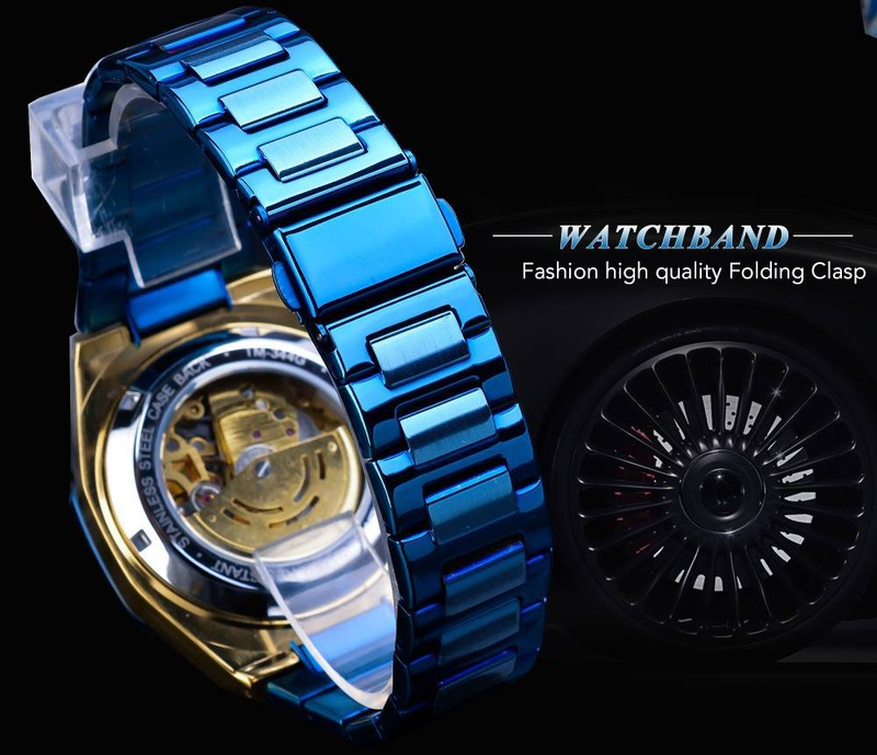 Mens Premium Steampunk Automatic Mechanical Watch - Black Dial,Skeleton Design,Luxury Waterproof Wristwatch - Intricate Timeless Style_voghion.com