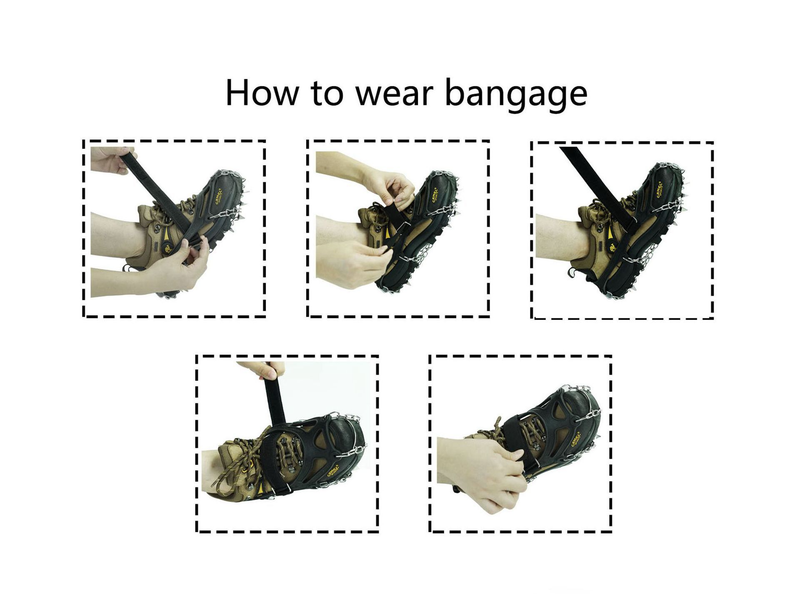 Crampons antidérapants pour chaussures de montagne, 26 dents, en acier inoxydable 201_voghion.com