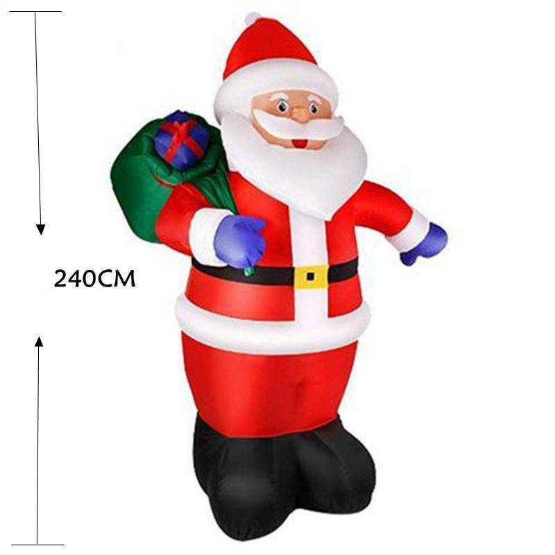 Gartenbedarf Neues 2,4 m aufblasbares Weihnachtsmann-Geschenkpaket für ältere Menschen, Gartendekoration_voghion.com