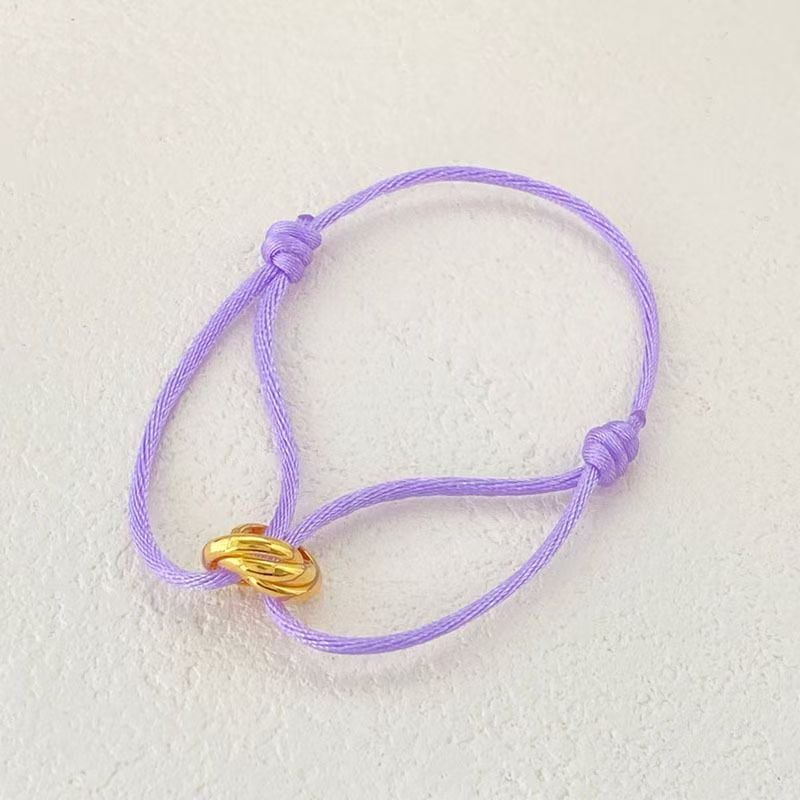 Lucky Red Rope, Gold, High-end Seamless Three Ring Couple Bracelet, Fashionable Accessory_voghion.com