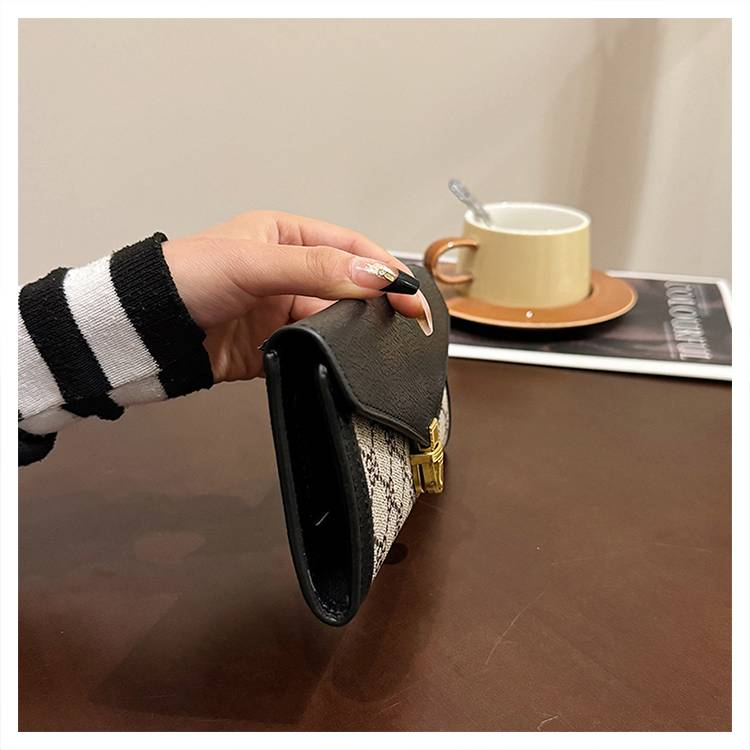 Portofel nou, ediție limitată sezonieră, ușor, de lux, de înaltă calitate, pentru carduri, elegant, cu temperament social, geantă de mână 19 * 3 * 10 cm_voghion.com