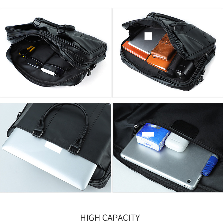 Echte leren retro heren handtas 15,6 inch grote capaciteit zakelijke woon-werkverkeer heren aktetas_voghion.com