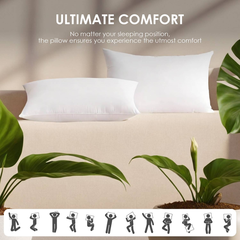 White Square Pillow (two Bubble Bags) Suitable For Bed Cushions, Sofa Cushions, Garden Cushions, Breathable, OKO-100 Certified_voghion.com