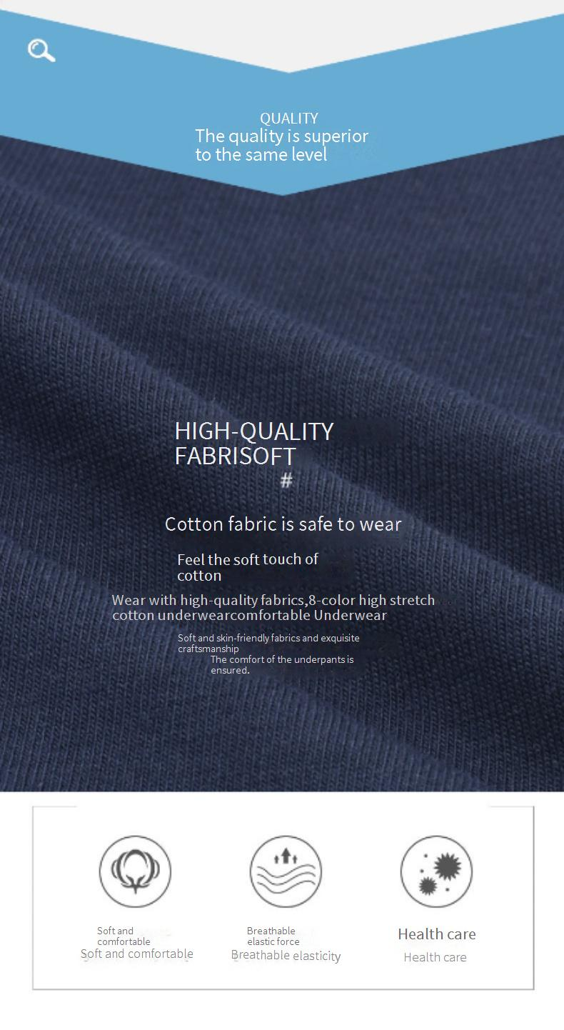 Sous-vêtements pour hommes en coton à longues fibres du Xinjiang de qualité supérieure - Boxer respirant et antibactérien avec doublure en graphène_voghion.com