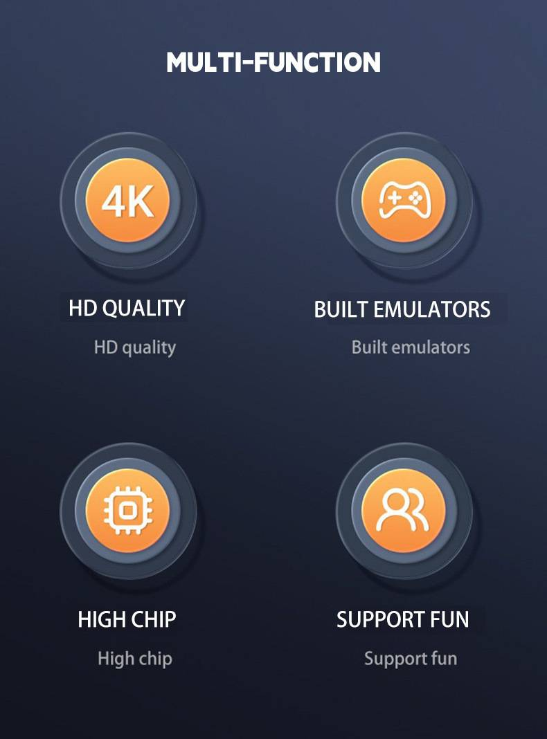 X2 Draadloze Retro Gameconsole voor TV - 4K HD Dual Player Arcade Systeem met 64 GB geheugen, HDMI en 2 draadloze controllers_voghion.com