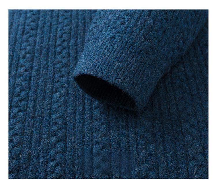 Men's Twisted Knit V-Neck Sweater Style Casual Pullover With Loose Fit, Solid Color For Autumn & Winter_voghion.com