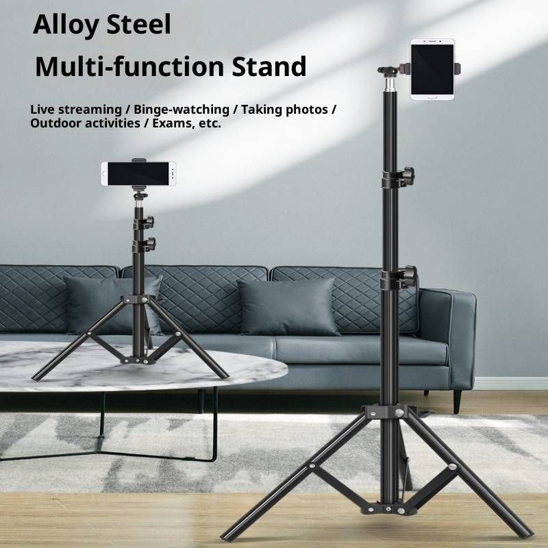 Verstellbarer Telefonstativständer mit Bluetooth-Fernbedienung und LED-Licht – faltbar, 1,6 m/2,1 m/55 cm Höhe für TikTok, Live-Streaming und Vlogging_voghion.com