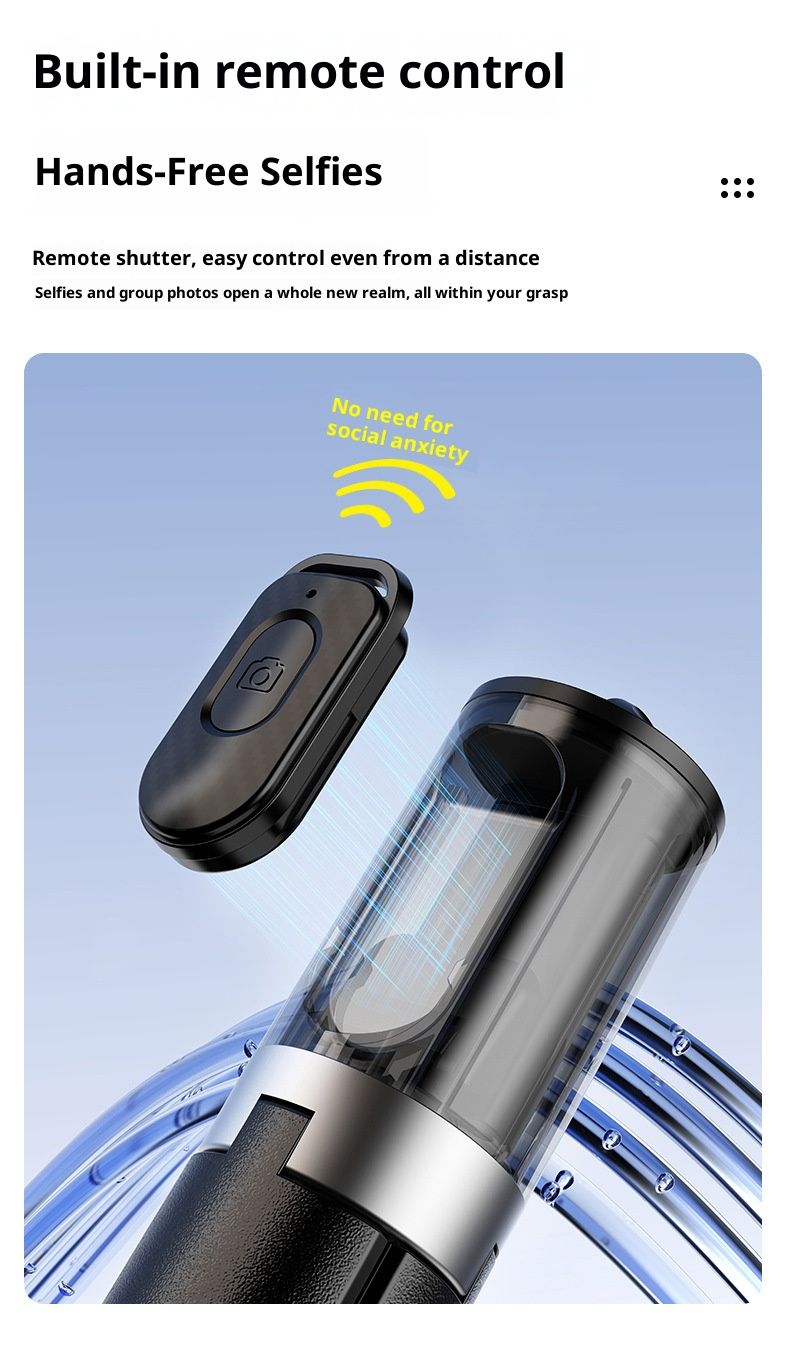 Professional Telescopic Selfie Stick With Bluetooth Remote, Tripod Stand & LED Light – 1.7m Extendable, Carbon Fiber Stabilization,_voghion.com