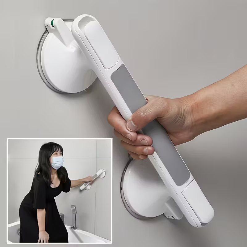 Barre d'appui de sécurité pour personnes âgées, installation sans perçage, antidérapante, avec ventouse puissante, construction en plastique robuste, pour salle de bain_voghion.com