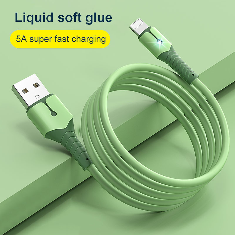 5A 8-poliges USB-Kabel für iPhone 14 13 12 Mini 12 Pro Max X XR 11 XS 8 7 6s Flüssigsilikon-Ladekabel für Mo_voghion.com