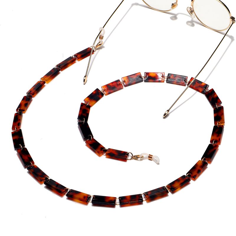 Mode Acetat Acryl Brille Maske hängen Leopard Print zweifarbige Kette_voghion.com