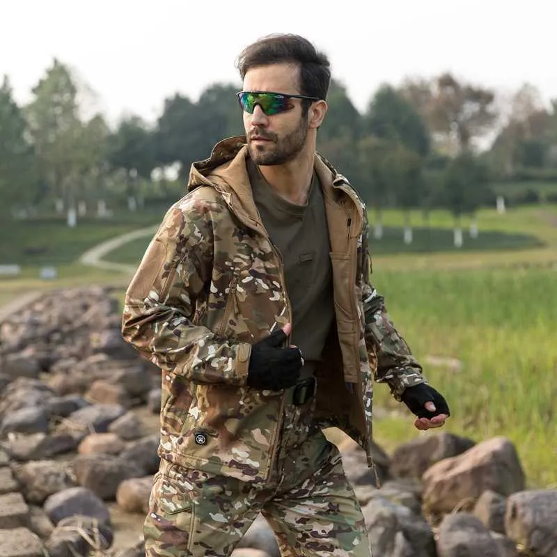 Männerjacketten Dropshipping Lurker Skin Softshell V5 Militär Taktesch Jackett Männer Waasserdicht Mantel Camouflage Kapuzen Arméi_voghion.com