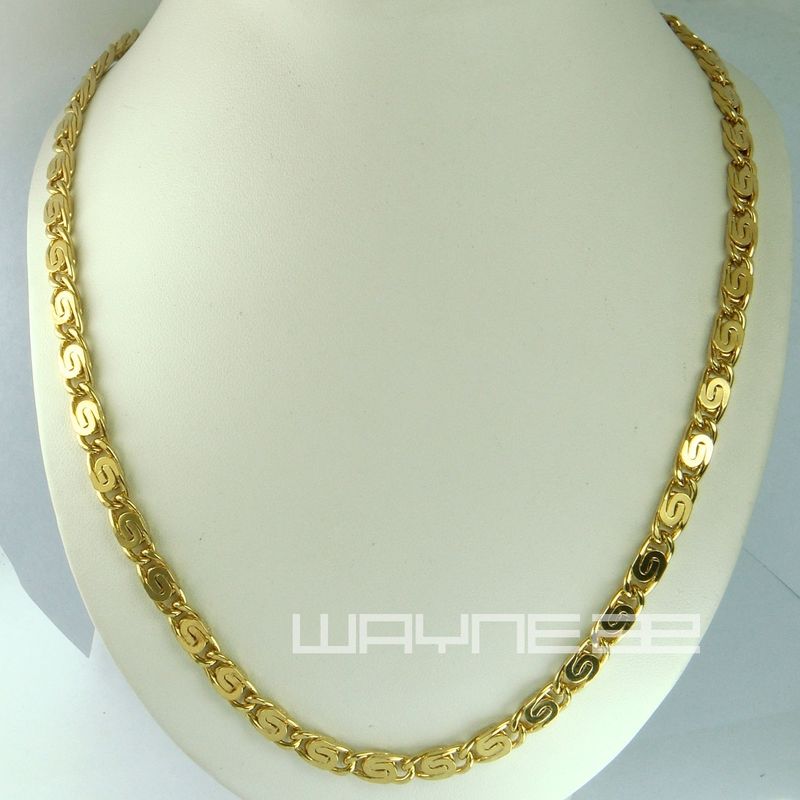 Mens Handsome Vacuum Plating Link Necklace 2 Choice Length N228_voghion.com