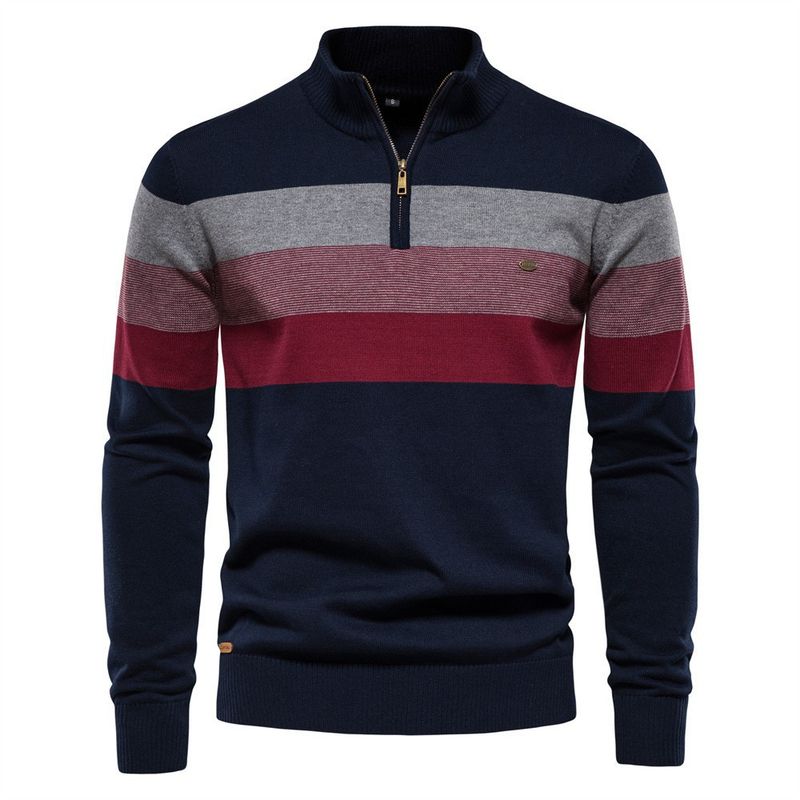 Herren Open Chest Stand Neck Herren Pullover Pullover Strickpullover Herren_voghion.com