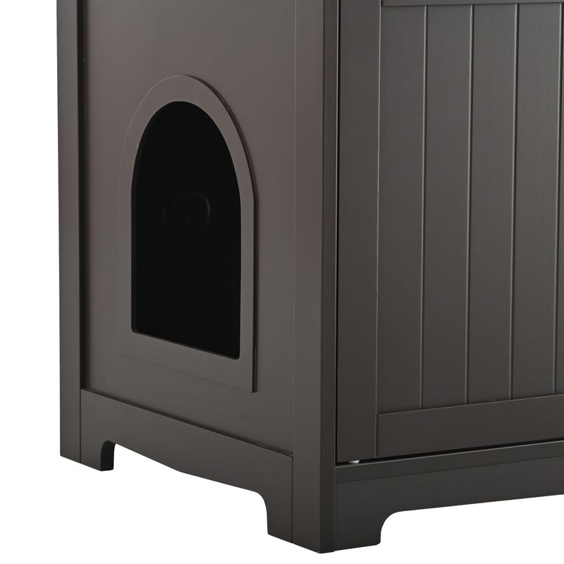 Litter Box Enclosure, Cat Litter Box Furniture With Hidden Plug, 2 Doors,Indoor Cat Washroom Storage Bench Side Table Cat House, Large Wooden Enclused Litter Box House, Esspresso_voghion.com