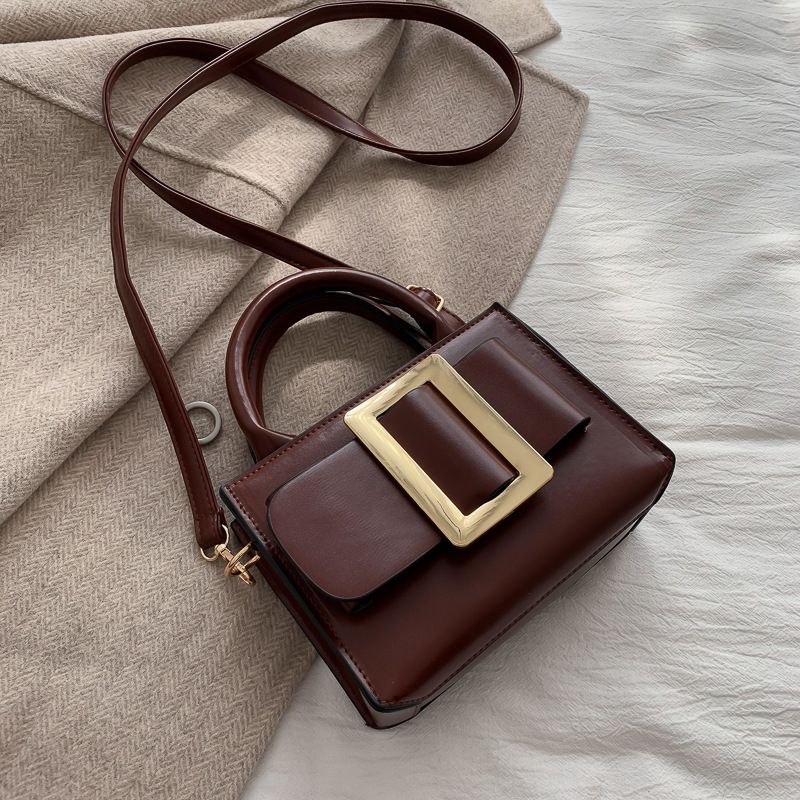 Piccola borsa quadrata per donna 2020, nuova borsa a tracolla alla moda coreana, tinta unita, con texture_voghion.com