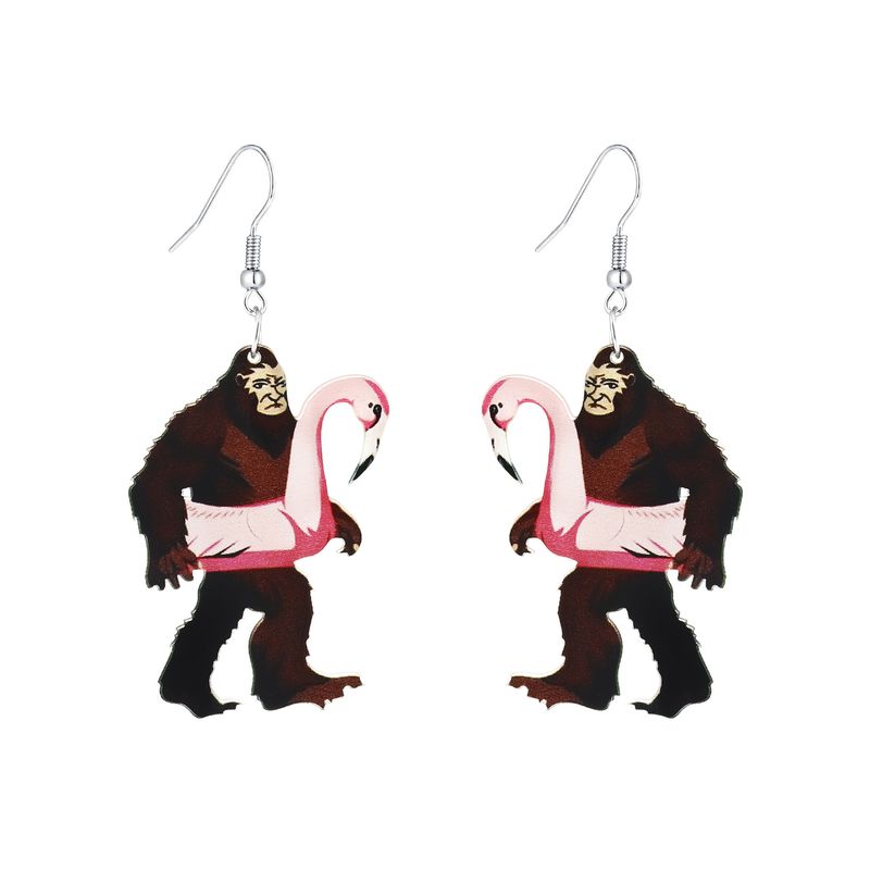 Nuovi orecchini a forma di cuore di dinosauro in acrilico ecologico, completamente gestiti, a forma di uccello gorilla_voghion.com