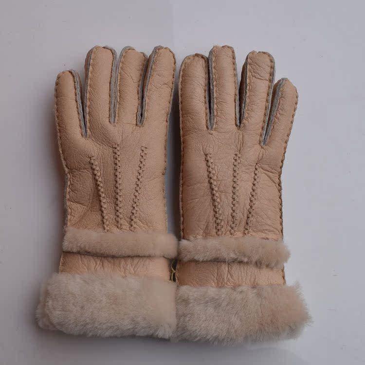 Genuine Sheepskin For Women Winter Warm Casual Patent Leather Riding Gloves_voghion.com