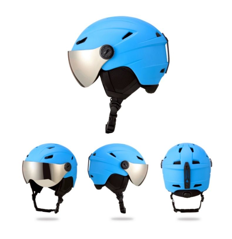 New Integrated With Ski Goggles Warm Snow Adult Outdoor Sports Safety Helmet_voghion.com