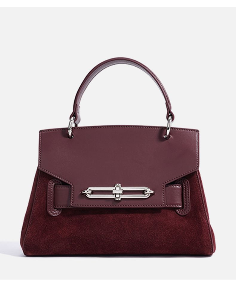 Elegante e spaziosa borsa tote in vera pelle per donna - Borsa a tracolla e a spalla versatile nei colori marrone moka, rosso Anchora, caffè_voghion.com