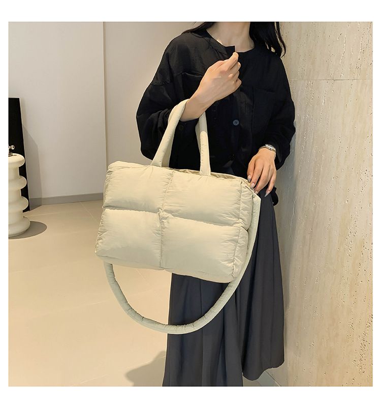 Cotton Bag Down Bag Female Large Capacity Leisure Tote Bag Ladies Commuter Shoulder Bag_voghion.com