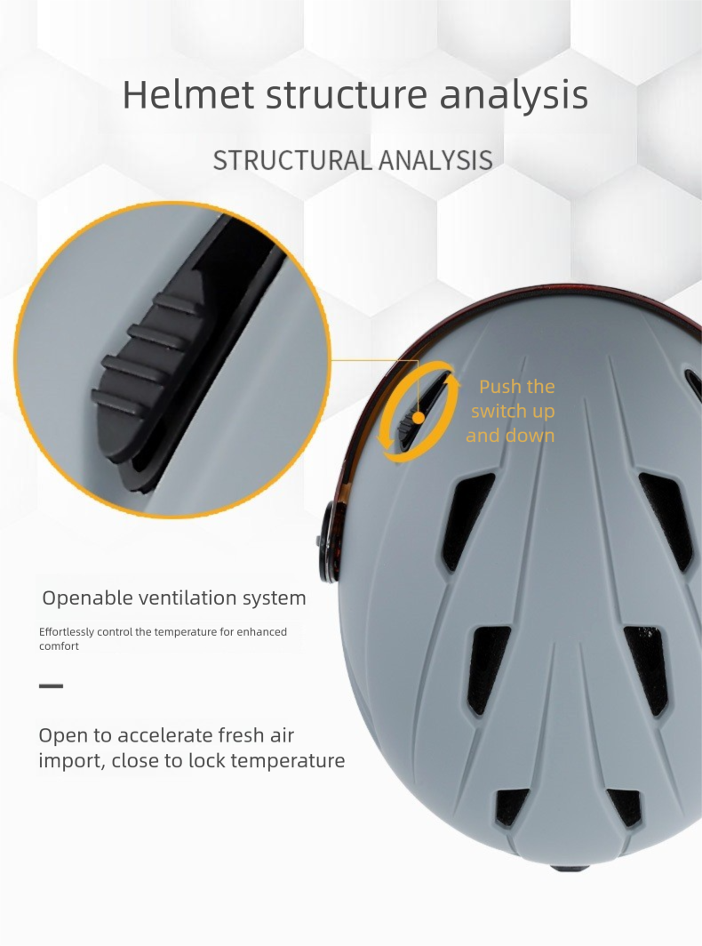 New Integrated With Ski Goggles Warm Snow Adult Outdoor Sports Safety Helmet_voghion.com