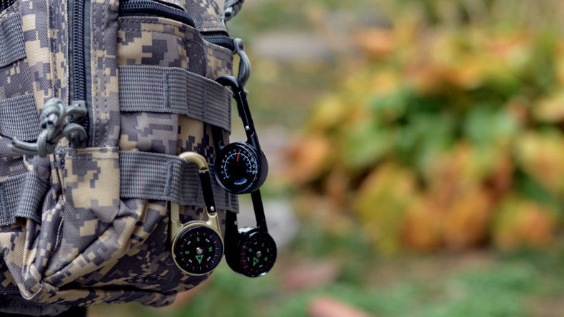 JG Outdoor Carabiner Thermometer 2-in-1 Multifunctional Compass Hook Precision High Accuracy_voghion.com