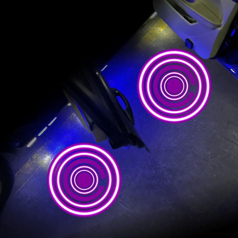 LED Dual Sense Bildörr Välkomstprojektion Nattatmosfär dekoration Spot Light Induktionsbrytare_voghion.com
