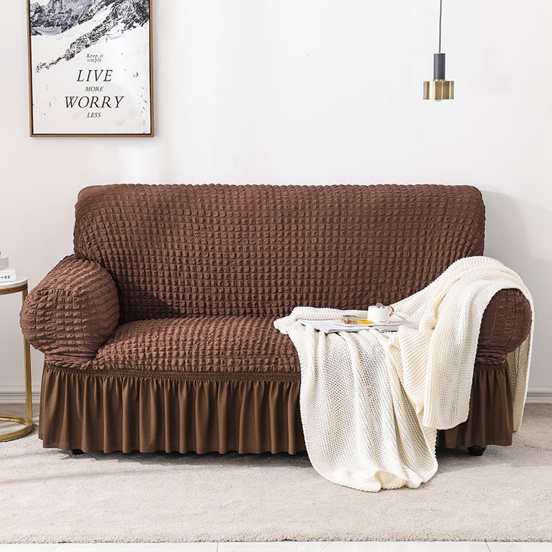 Copridivano con gonna in seersucker ad alto peso, copridivano elastico a copertura totale, asciugamano copridivano combinato a copertura totale universale_voghion.com