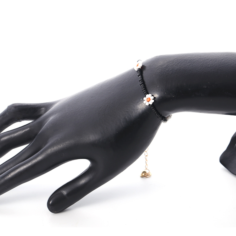 Collana da donna in stile bohémien con fiori a margherita colorata, semplice collana con clavicola con perline retrò femminile_voghion.com