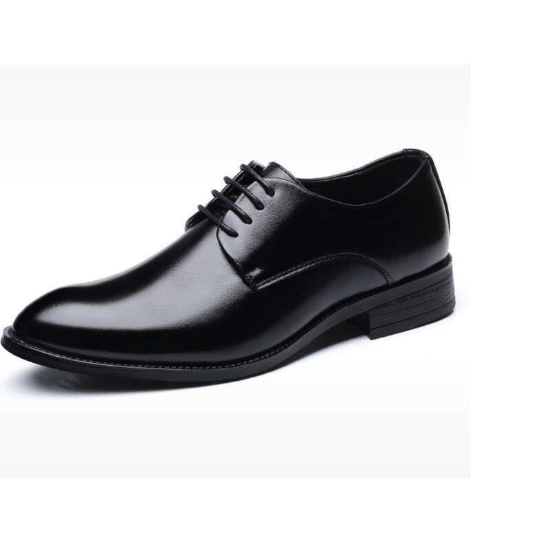 Scarpe da sposa basse, traspiranti, da uomo, in pelle, formali, con lacci, a punta, da uomo, taglia grande_voghion.com