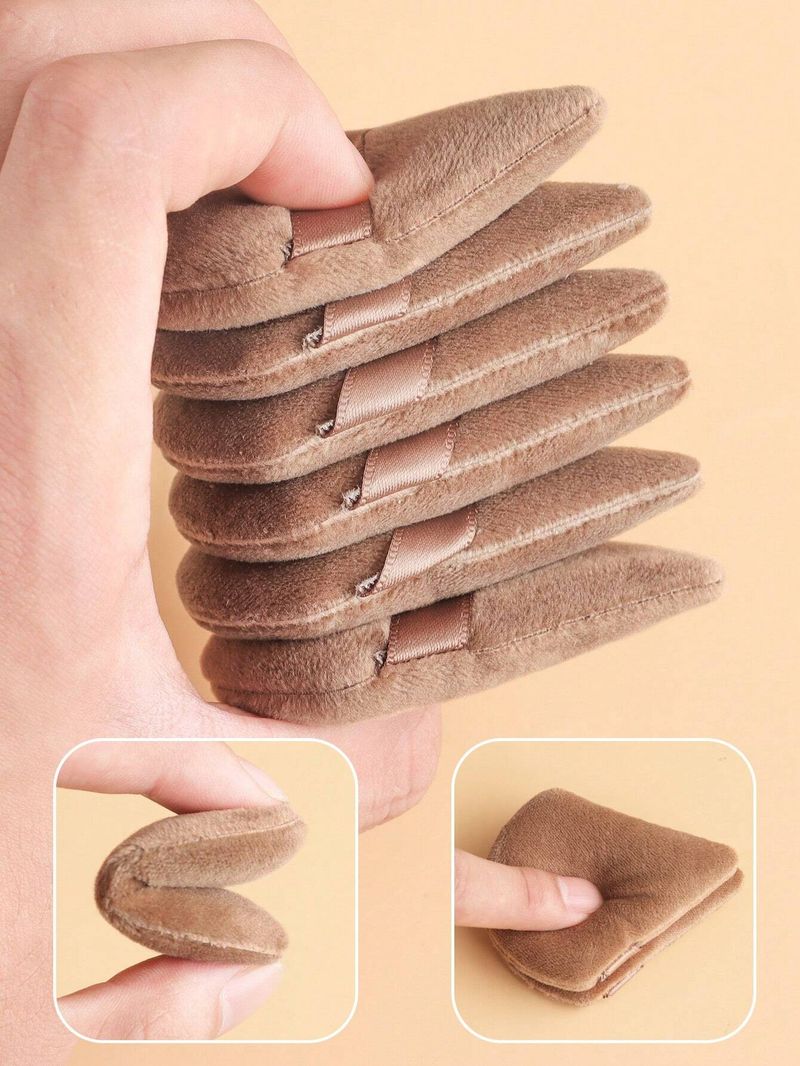 Set di 10 dischetti di cotone con piumino da cipria multicolore, set di piumini da cipria multicolore a forma di cuore triangolare, cotone cosmetico_voghion.com
