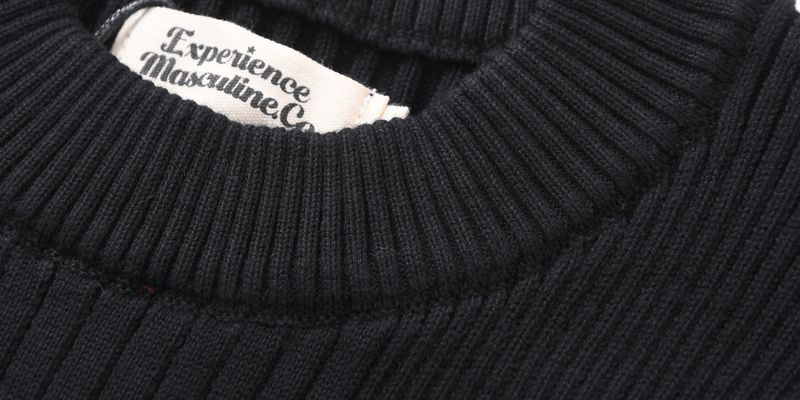 "Slim Fit Knit Thermal Long Sleeve T-Shirt – Stretchable Base Layer For Men In Black/Off-White (M-XXXL)"_voghion.com