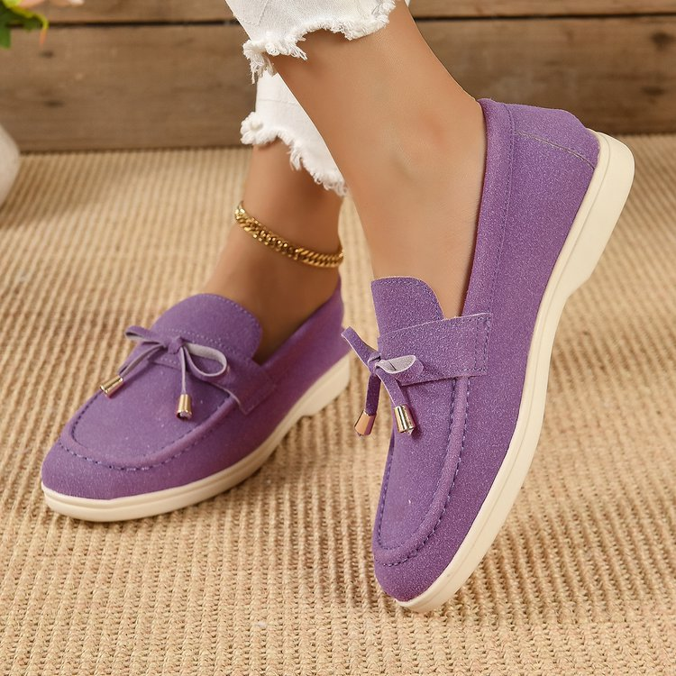 Scarpe basse comode di grandi dimensioni pigre in un solo passaggio da donna primaverili e autunnali_voghion.com