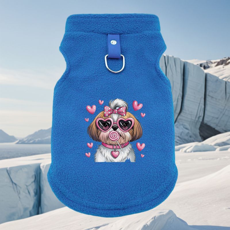 Chaqueta de invierno para perro GOODVERY: suave forro polar con un bonito diseño de corazón y cara de cachorro, chaleco cálido de invierno para bulldog francés, pug y chihuahua._voghion.com