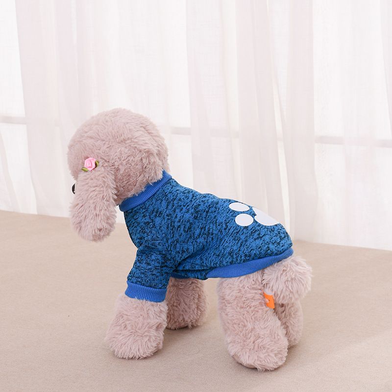 Cross-border pet sweater autumn and winter fleece printed sweater cat clothing dog clothes pet sweater wholesale_voghion.com