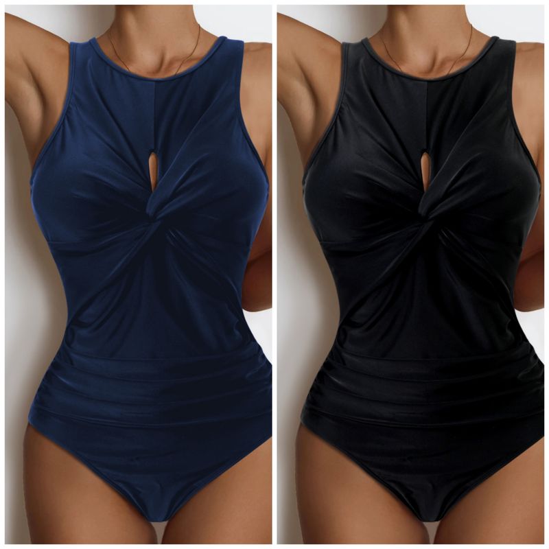 Venta al por mayor del fabricante del traje de baño de una sola pieza del bikini del color sólido atractivo de las mujeres_voghion.com