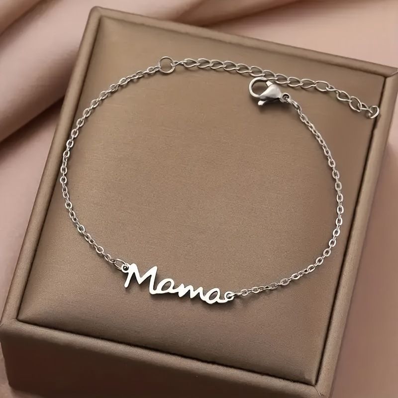 Bracelet lettre Mama pour femme, tendance 2025, cadeau idéal pour la fête des mères_voghion.com