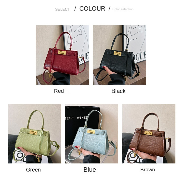 High-grade temperament ladies fashion niche stone pattern crossbody retro shoulder bag_voghion.com